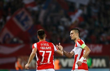 Marko Gobeljić i Vujadin Savić na utakmici protiv Čukaričkog