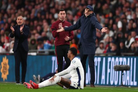 Tuhel i Rašford na utakmici protiv Albanije