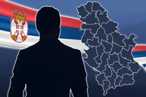 Srbija, zastava, karta