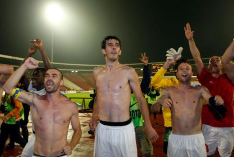 Lekić Dejan i slavlje posle pobede Crvene zvezde nad Dinamom iz Tbilisija