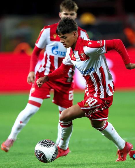 Luka Zarić na utakmici protiv IMT kada je dao svoj prvenac u dresu Crvene zvezde