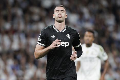 Dušan Vlahović na meču Real - Juventus