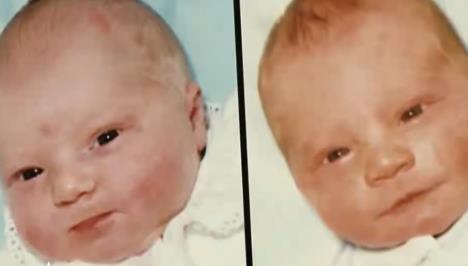 Elizabet Kristensen i Džošua Kolbert kao bebe