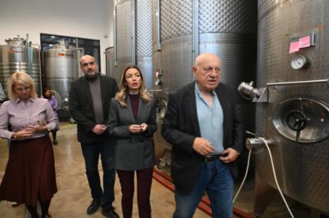 Adrijana Mesarović u poseti negotinskoj vinariji