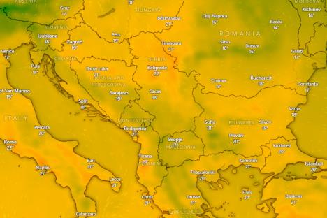 vremenska prognoza mapa Srbija