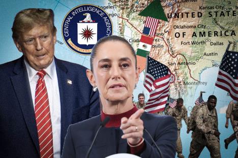 meksička predsednica Klaudija Šejnbaum američki predsednik Donald Tramp američka vojska granica Meksika i SAD mapa