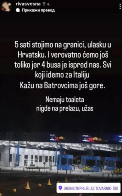 Vesna Rivas zaglavljena je na granici