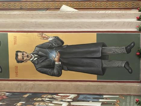 Freska Nikole Tesle u Crkvi Preobraženja Gospodnjeg u Trebinju