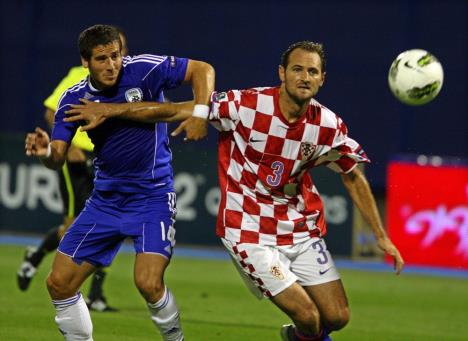 Josip Šimunić na utakmici protiv Izraela posle koje će uzvikivati ustašku parolu Za dom spremni