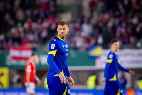 Edin Džeko na meču Austrija - Bosna i Hercegovina