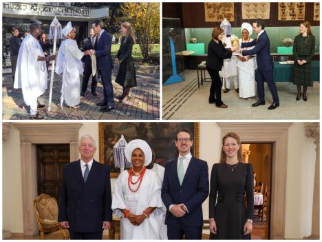 Aleksandar, Filip i Danica Karađorđević i kraljica Nigerije