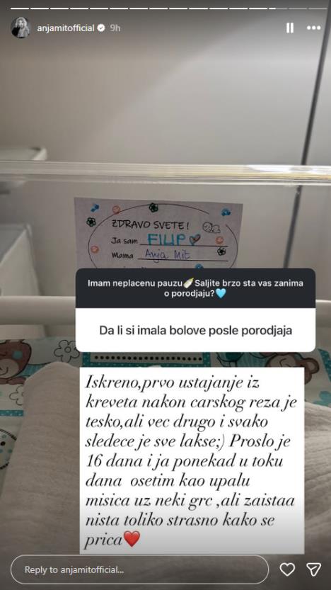 Anja Mit o trudnoći i porođaju