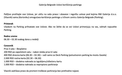 TC Galerija parkiranje