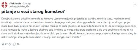 Objava o starom kumstvu u Srbiji