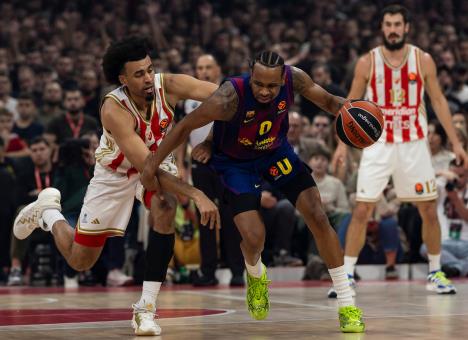 Džordan Nvora i Kevin Panter na meču Crvena zvezda - Barselona