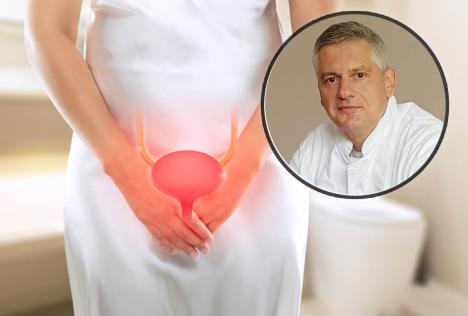 dr Dušan Vešović/žena s sklopljenim rukama u predelu bešike