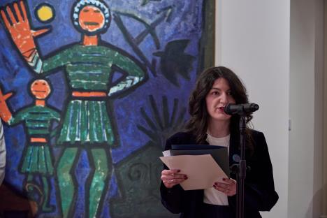 Danica Đorđević Janković na otvaranju izložbe Lazar Vujaklija - Protest prema sebi