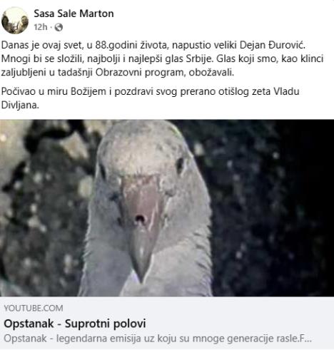 Opraštanje od Dejana Đurovića na mrežama