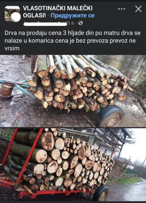 Oglas za prodaju drva