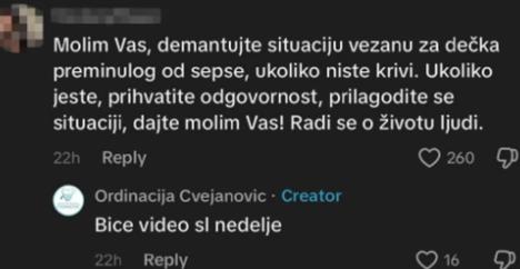 Ordinacija Cvejanović najavila snimak