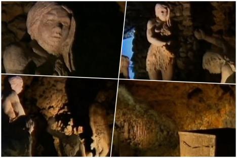 Risovačka pećina - unutrašnjost, kolaž fotografija