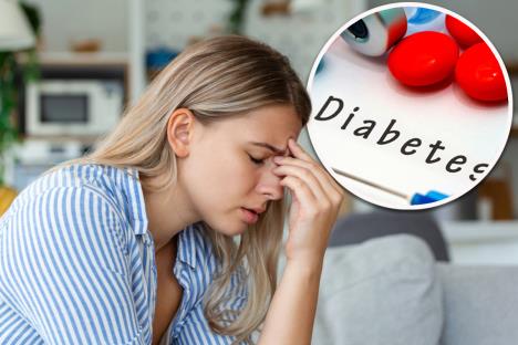 natpis dijabetes/devjka koja oseća hronični umor