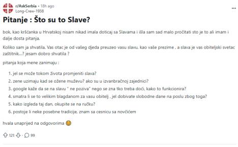 Hrvatica pitala šta su slave