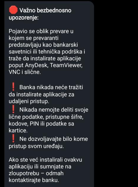 Banka upozorava klijente na prevaru