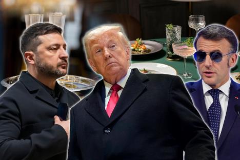 Donald Tramp Volodimir Zelenski Emanuel Makron