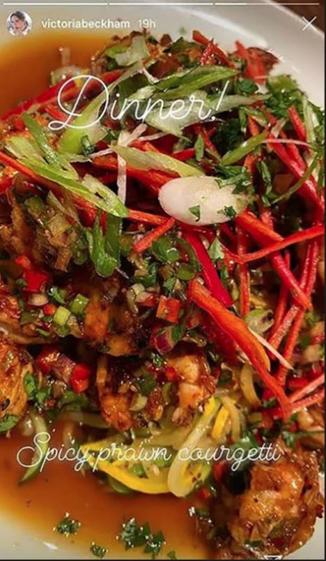 Viktorija Bekam, ishrana