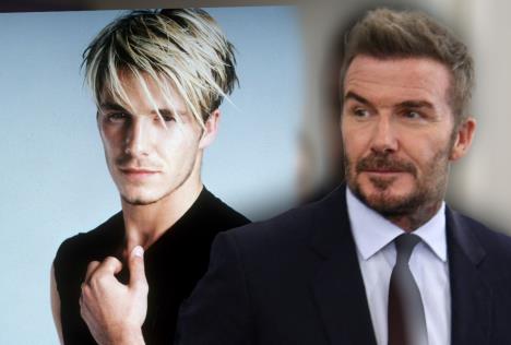 Dejvid Bekam, nekad i sad, kolaž fotografija