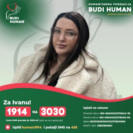 Ivana Živković koja boluje od multiple skleroze preko fondacije Budi human prikuplja pomoć za operaciju u Rusiji