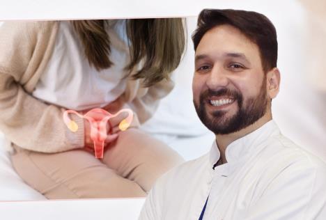 dr Miljan Čuljić/mlada žena sa bolom u donjem delu stomaka i model materice