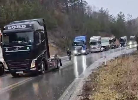 Štrajk kamiondžija Makedonija Delčevo