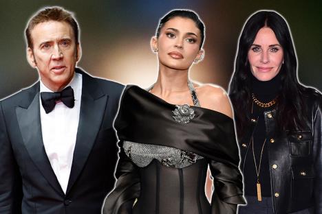 Nikolas Kejdž, Kajli Džener, Kortni Koks - kolaž fotografija