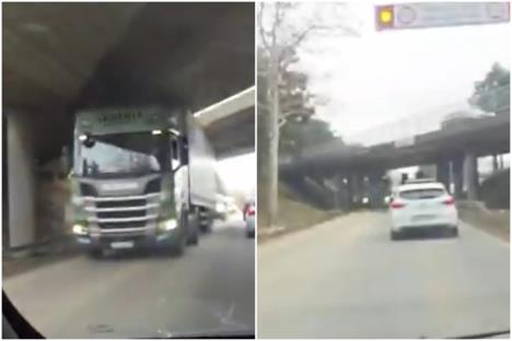 šleper udario nadvožnjak aerodrom