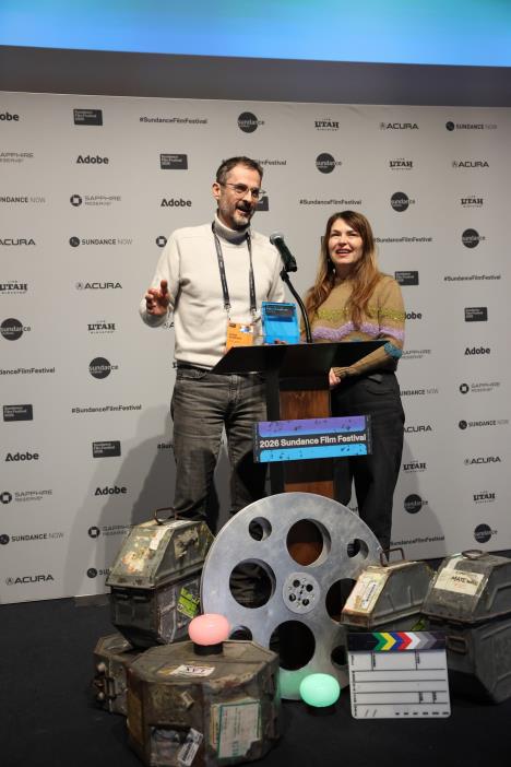 Biljana Tutorov and Petar Glomazić at the 2026 Sundance Film Festival © 2026 Sundance Institute, photo by Stephanie Dunn.jpg