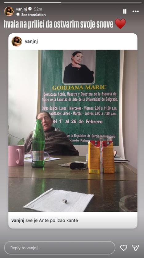 Vanja Nenadić se oprostila od profesorke Gordane Marić