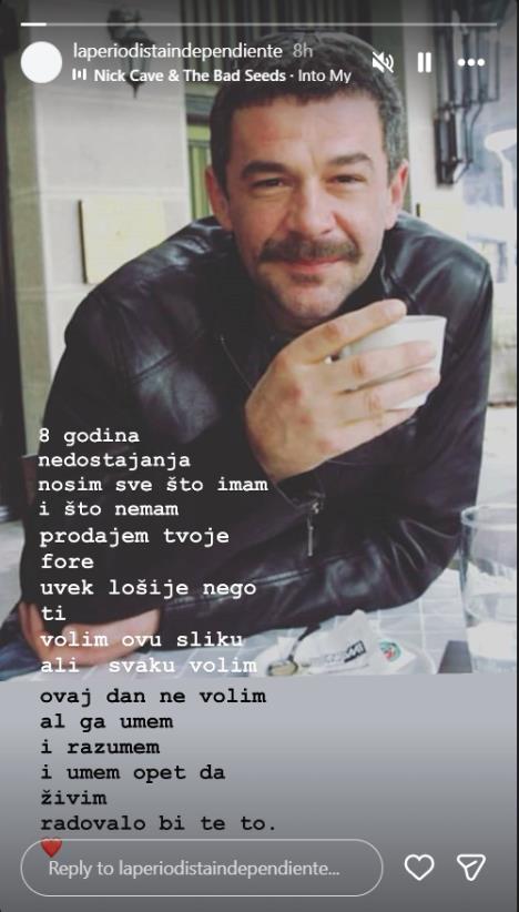 Objava Milice Glogovac 8 godina od smrti Nebojše Glogovca