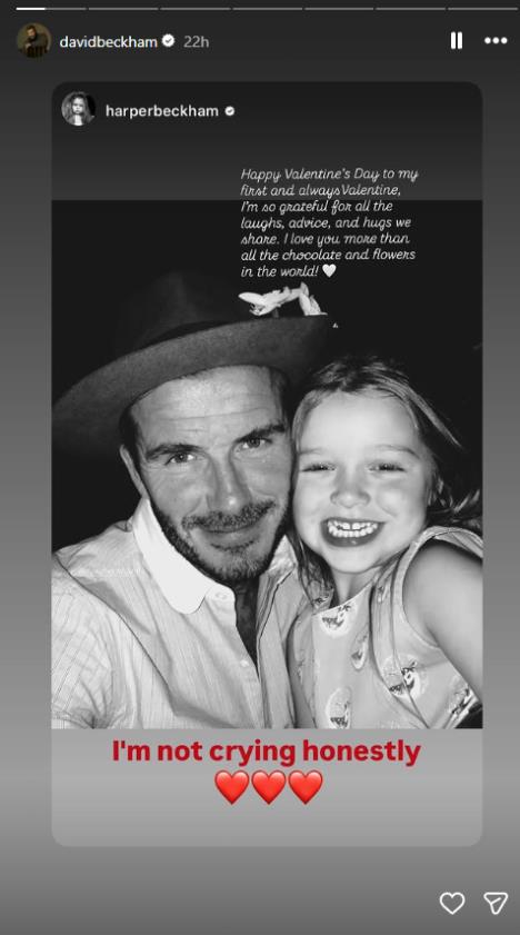 Harper Bekam čestitala Dan zaljubljenih ocu Dejvidu Bekamu