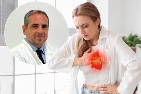 dr Bojan V. Ilisić/žena u beloj košulji drži se za grudi u predelu srca