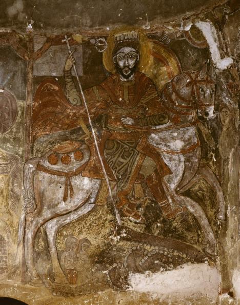 Freska Sveti Đorđe ubiva aždaju u manastiru Svetog Antonija u Egiptu