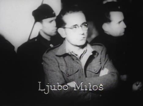 Ljubo Miloš na suđenju u Zagrebu 1948. godine