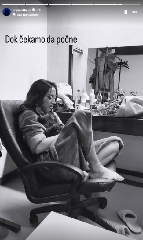 Zejna Murkić u šminkernici pre nastupa na prvom polufinalu PZE 2026