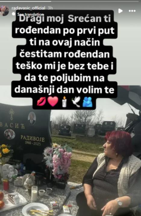 Rada Vasić ćestitala pokojnom suprugu rođendan