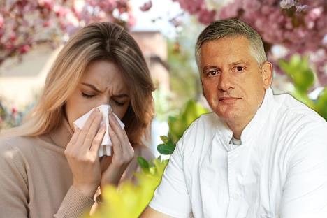 dr Dušan Vešović/žena koja se bori sa alergijom na polen