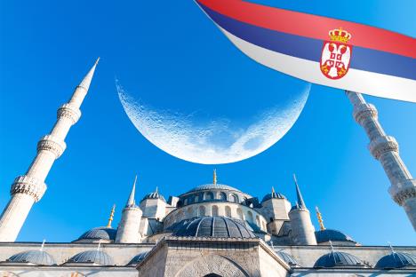 džamija polumesec srpska zastava