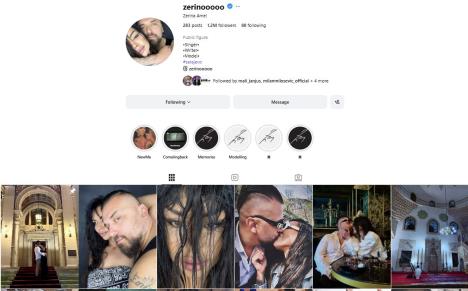 Instagram profil Zerine Hećo