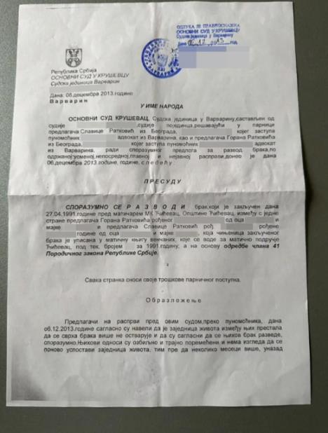 Ana Nikolić objavila nove dokaze iz suda o Raletovom razvodu