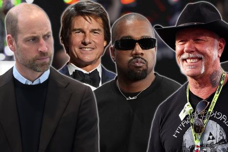 Džejms Hetfild, Kanje Vest, Tom Kruz, princ Vilijam - kolaž fotografija